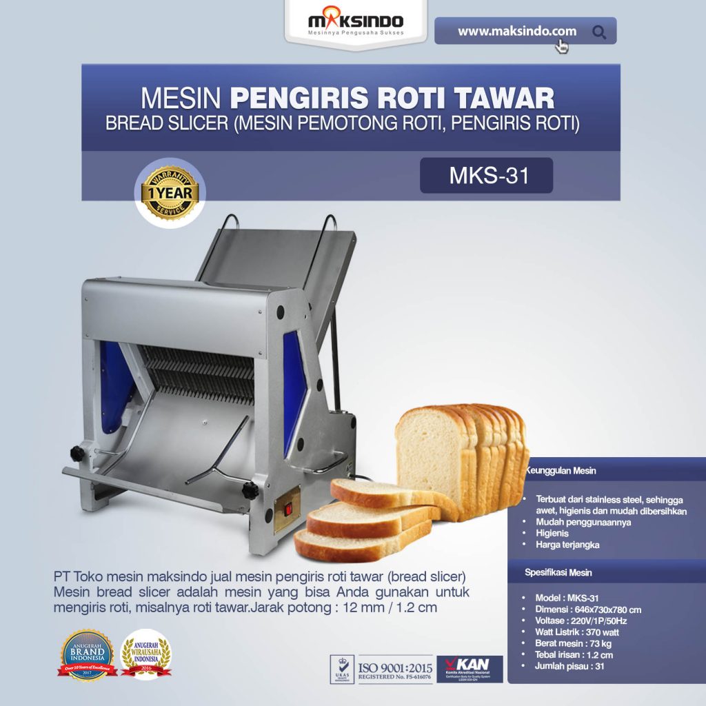 Mesin Pengiris Roti Tawar Bread Slicer MKS-31