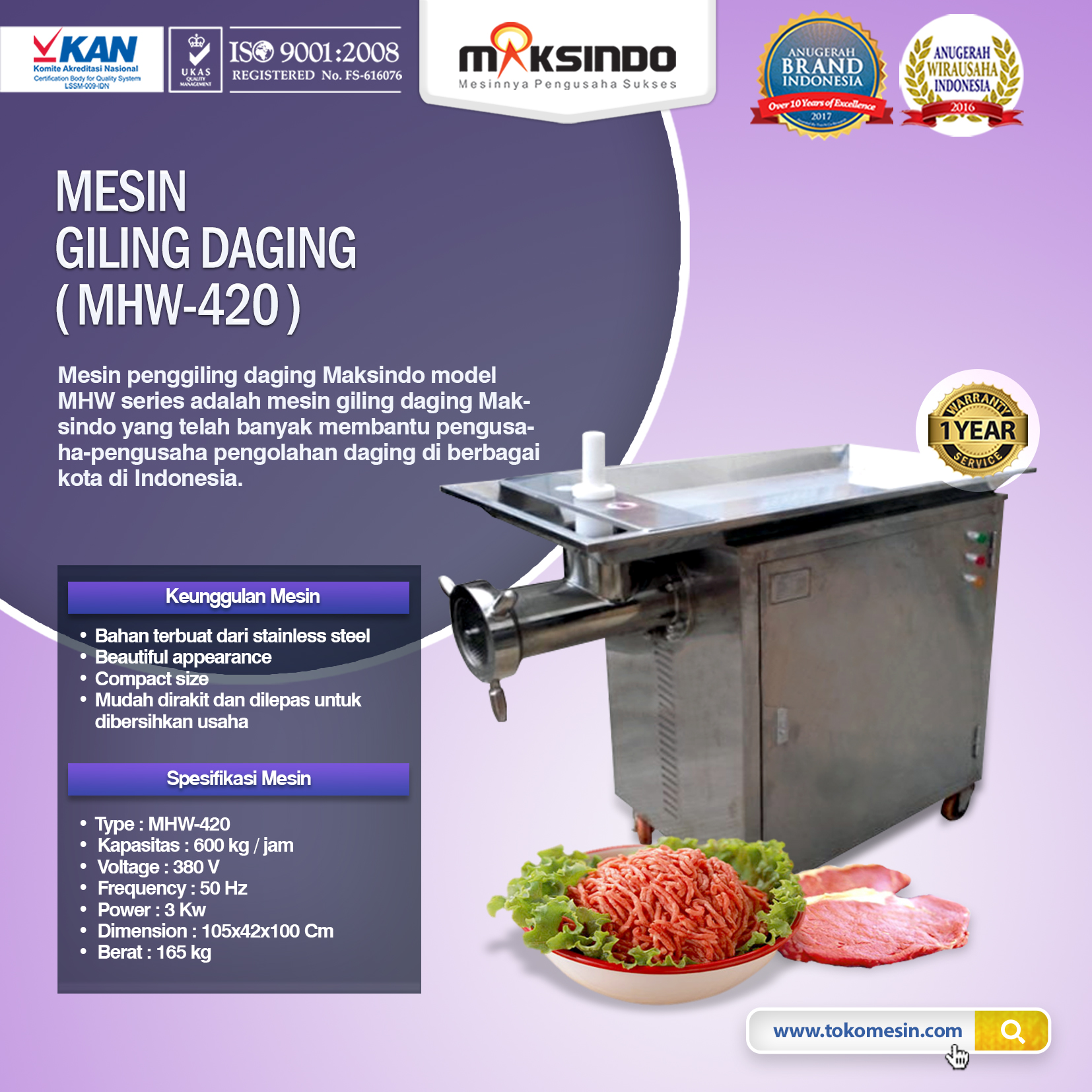 Mesin Giling Daging MHW-420