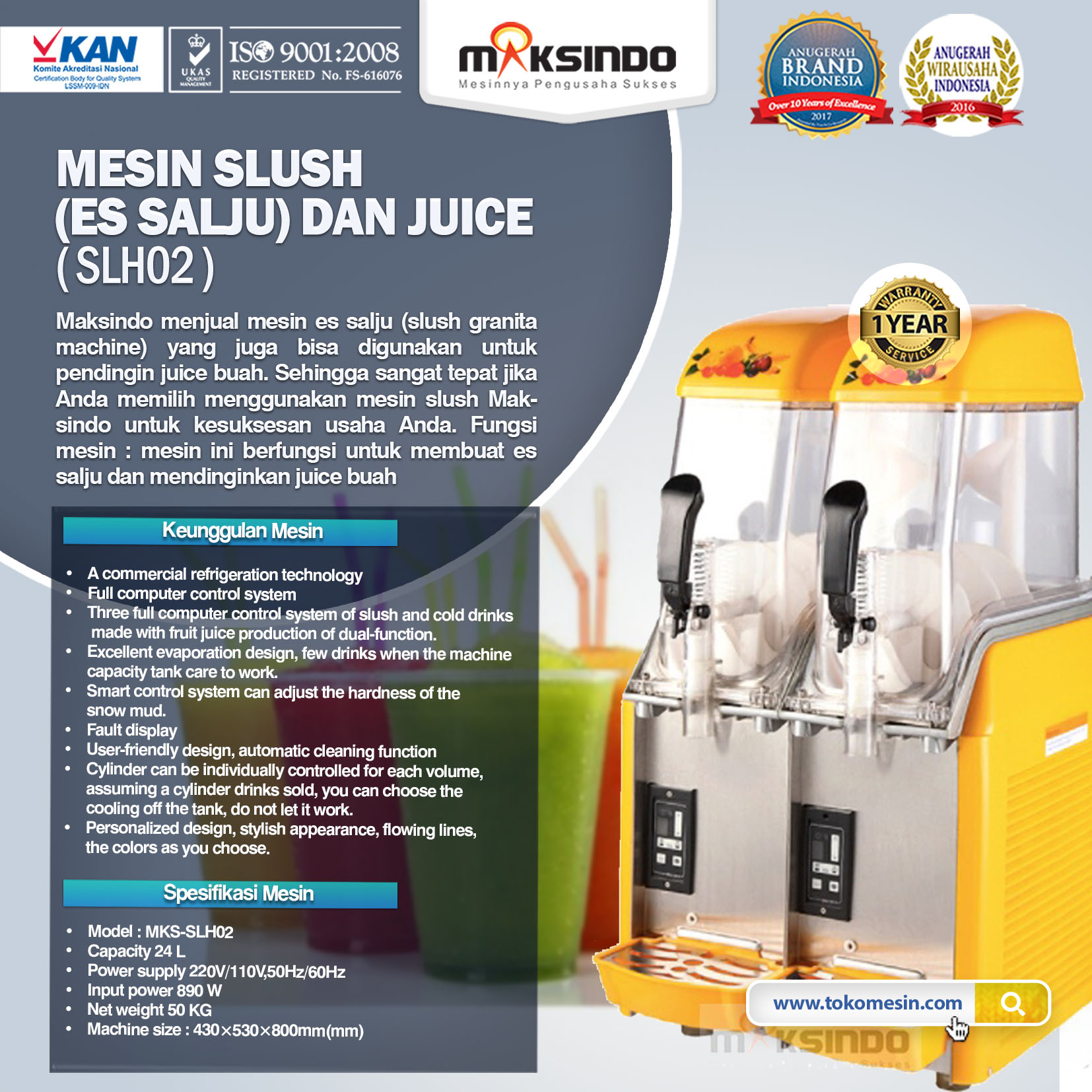 Mesin Slush (Es Salju) dan Juice – SLH02