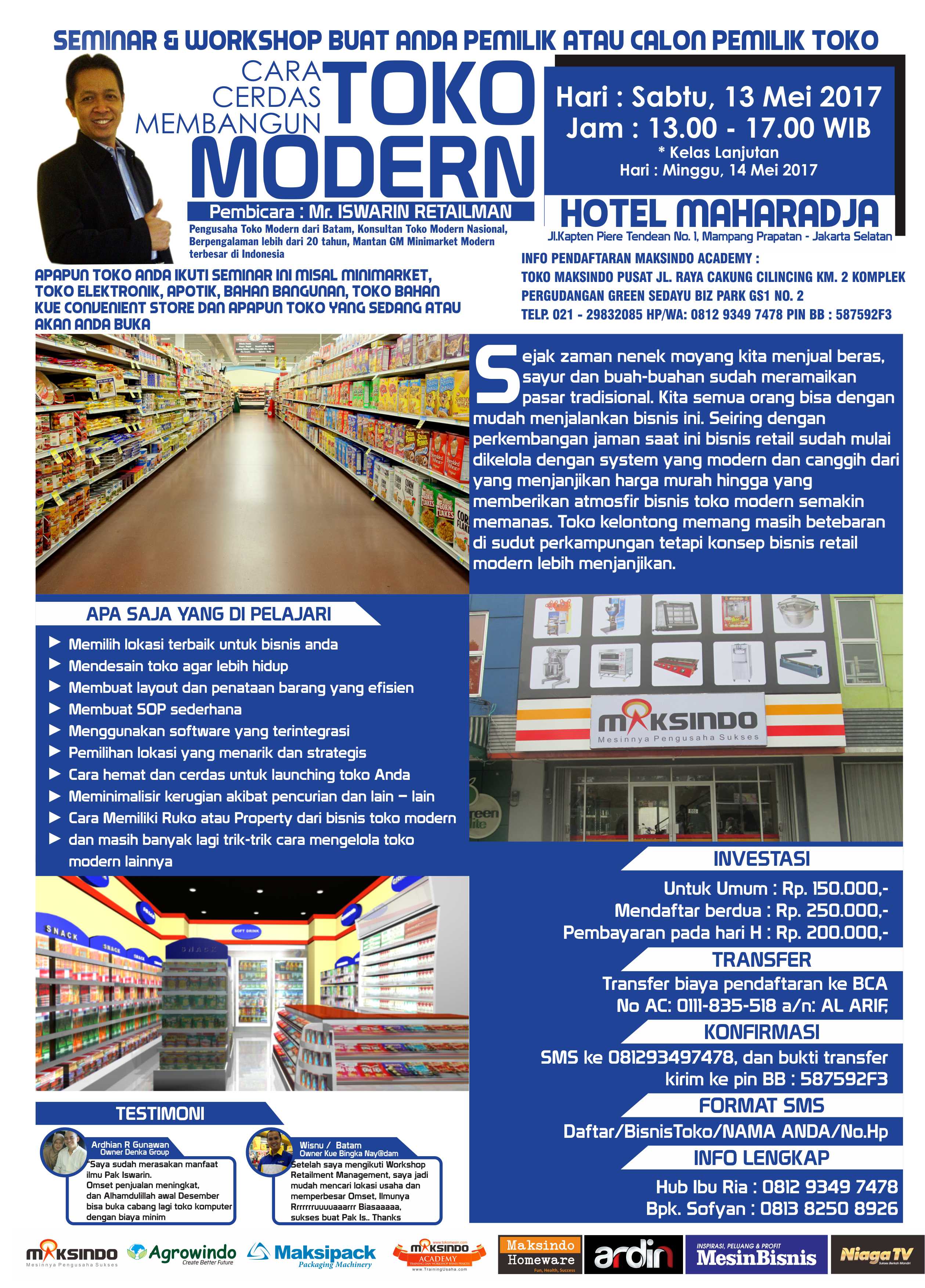 Seminar Cara Cerdas Membangun Toko Modern, 13 Mei 2017