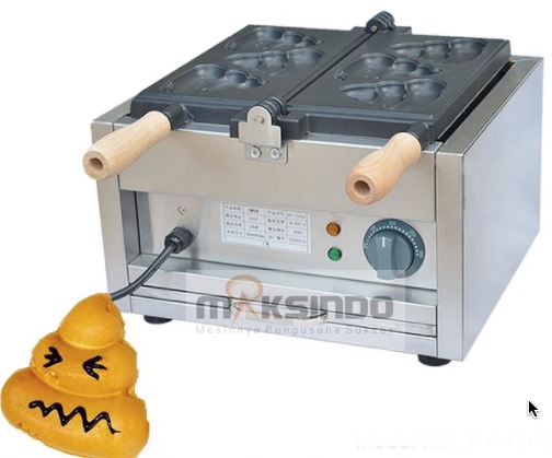 Jual Mesin Waffle Bentuk Poo (MKS-POO2) di Tangerang