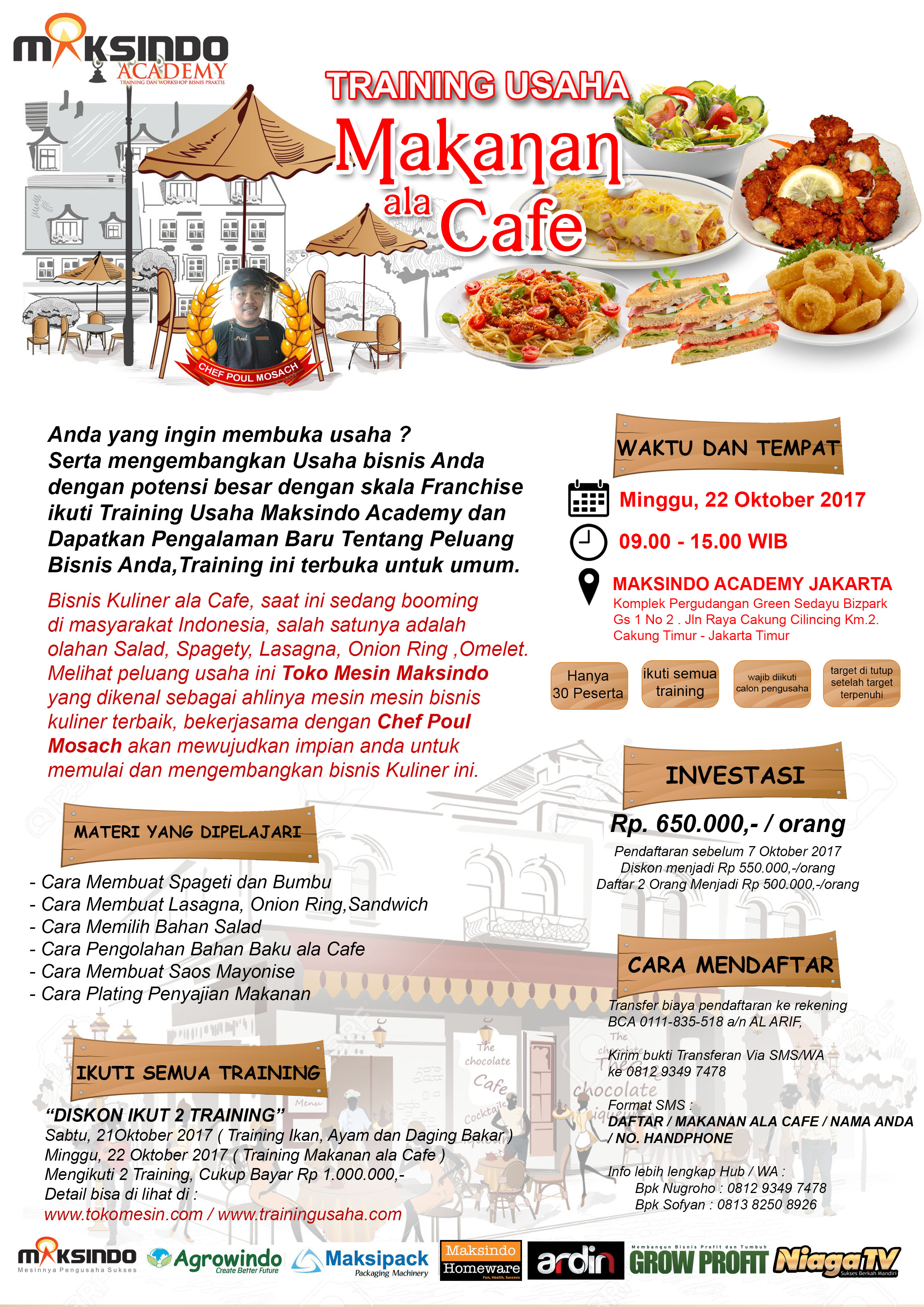 Training Usaha Makanan Ala Cafe, 22 Oktober 2017