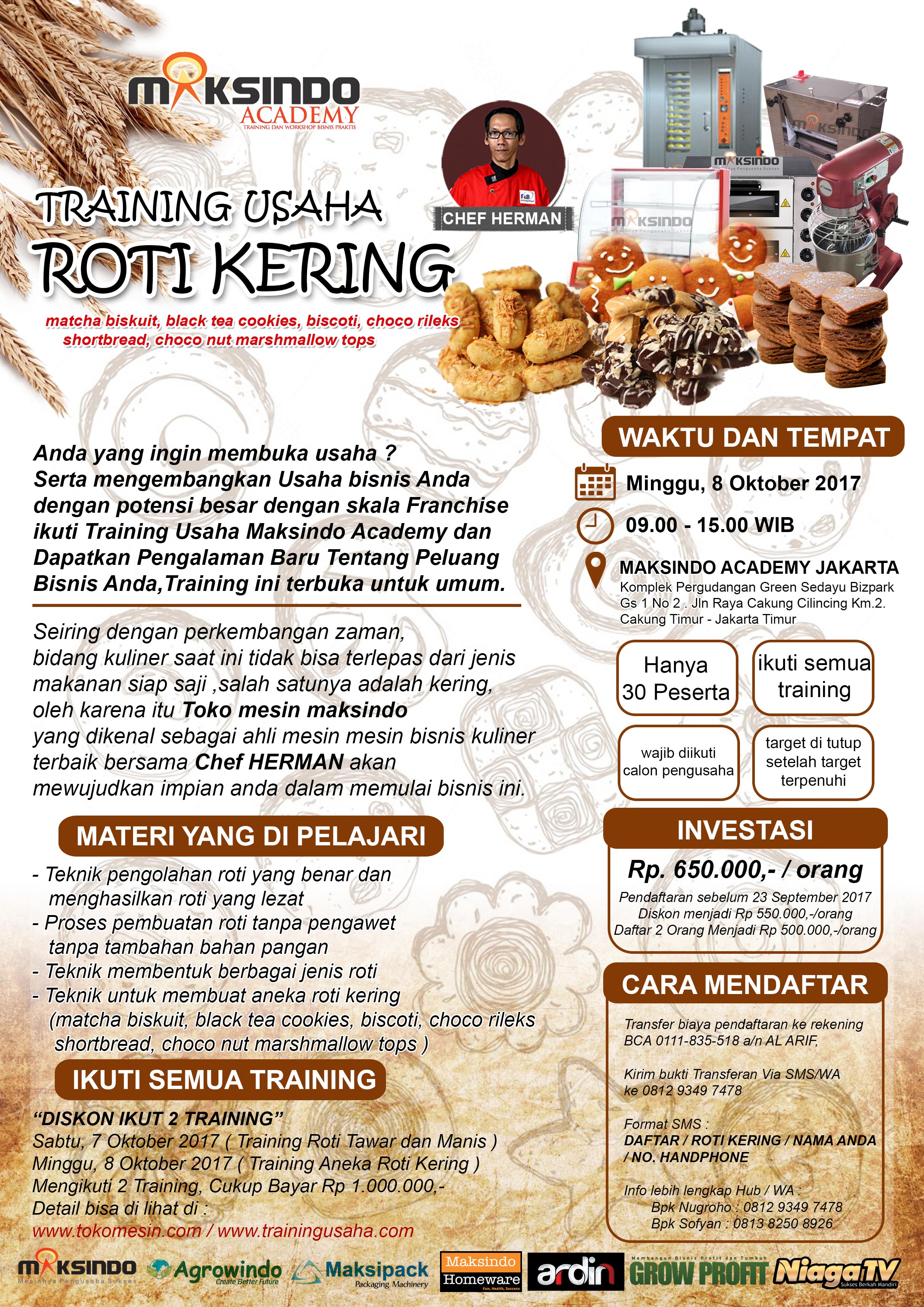 Training Usaha Roti Kering, 8 Oktober 2017