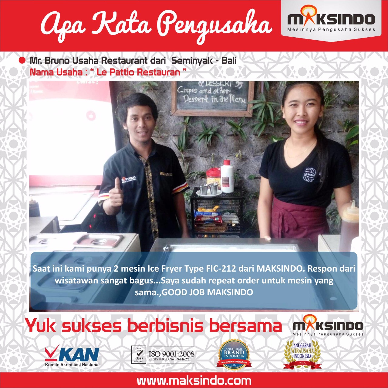 Le Pattio Restauran : Usaha Fry Ice Cream Memuaskan dengan Fry Ice Cream Maksindo