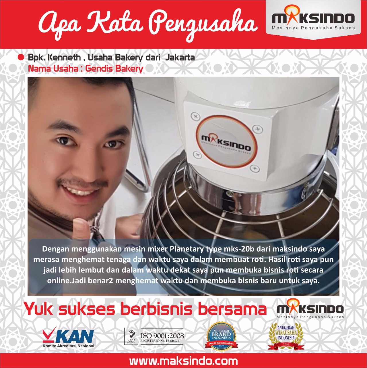 Gendis Bakery : Mixer Planetary Lebih Menghemat Tenaga