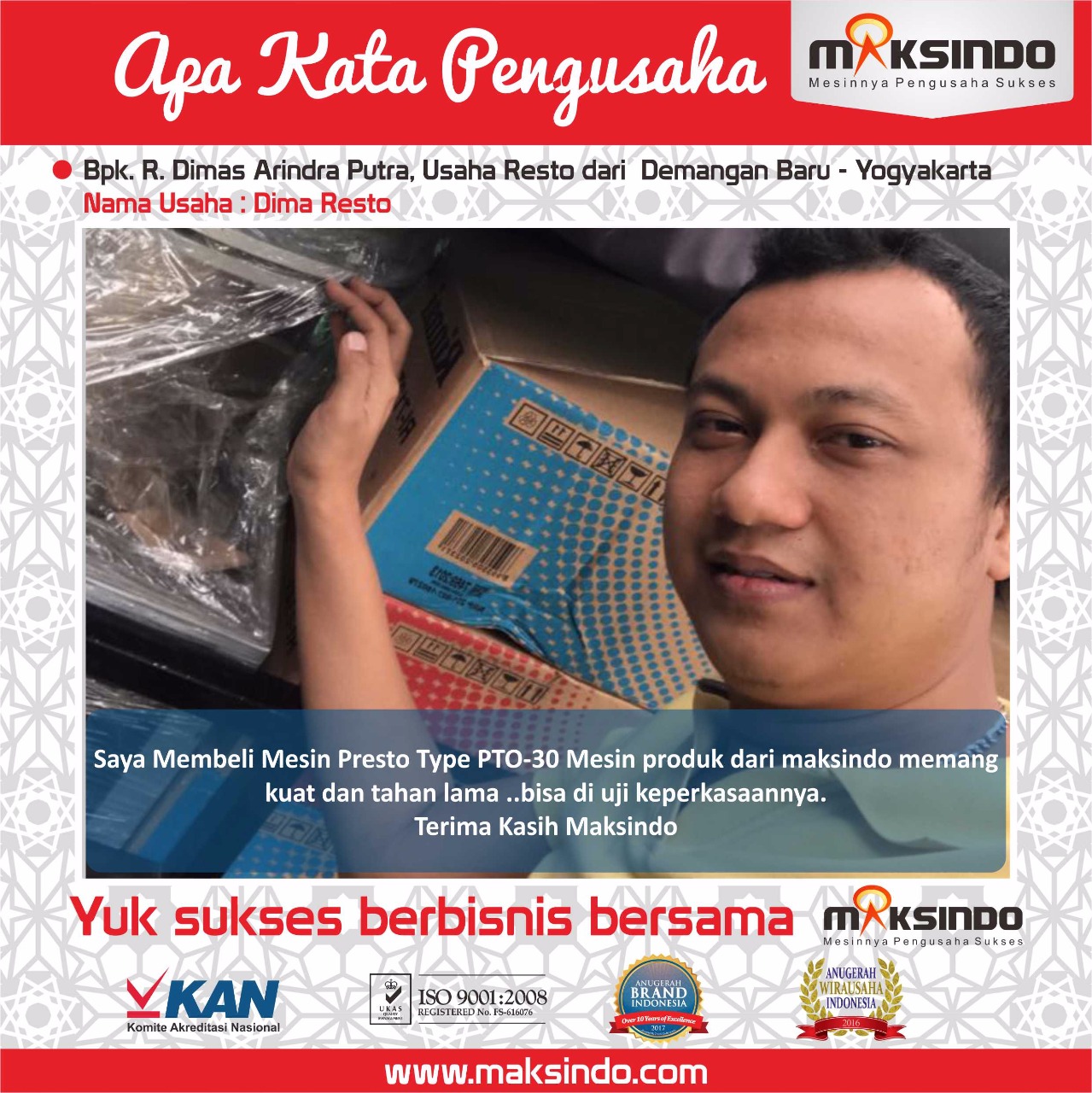 Dima Resto : Mesin Presto Kuat dan Tahan Lama