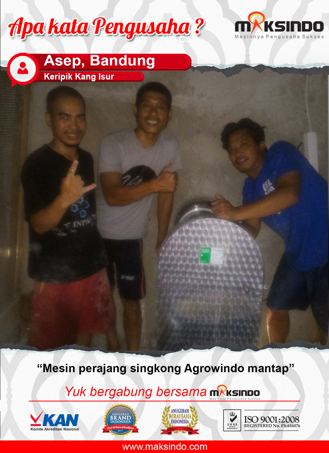 Keripik Kang Isur : Mesin Perajang Singkong Agrowindo Mantap