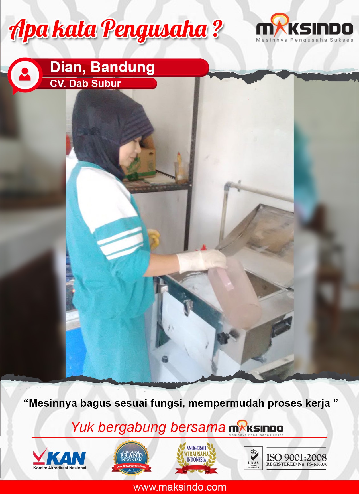 CV. Dab Subur : Dengan Mesin Dough Mixer Maksindo Pengadukan Adonan Makin Mudah