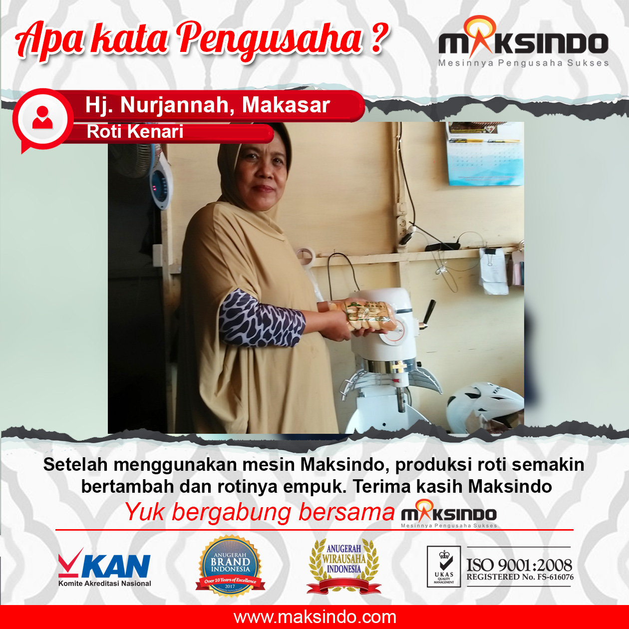 Roti Kenari : Berkat Mesin Maksindo Produksi Roti Semakin Bertambah Dengan Hasil Yang Maksimal