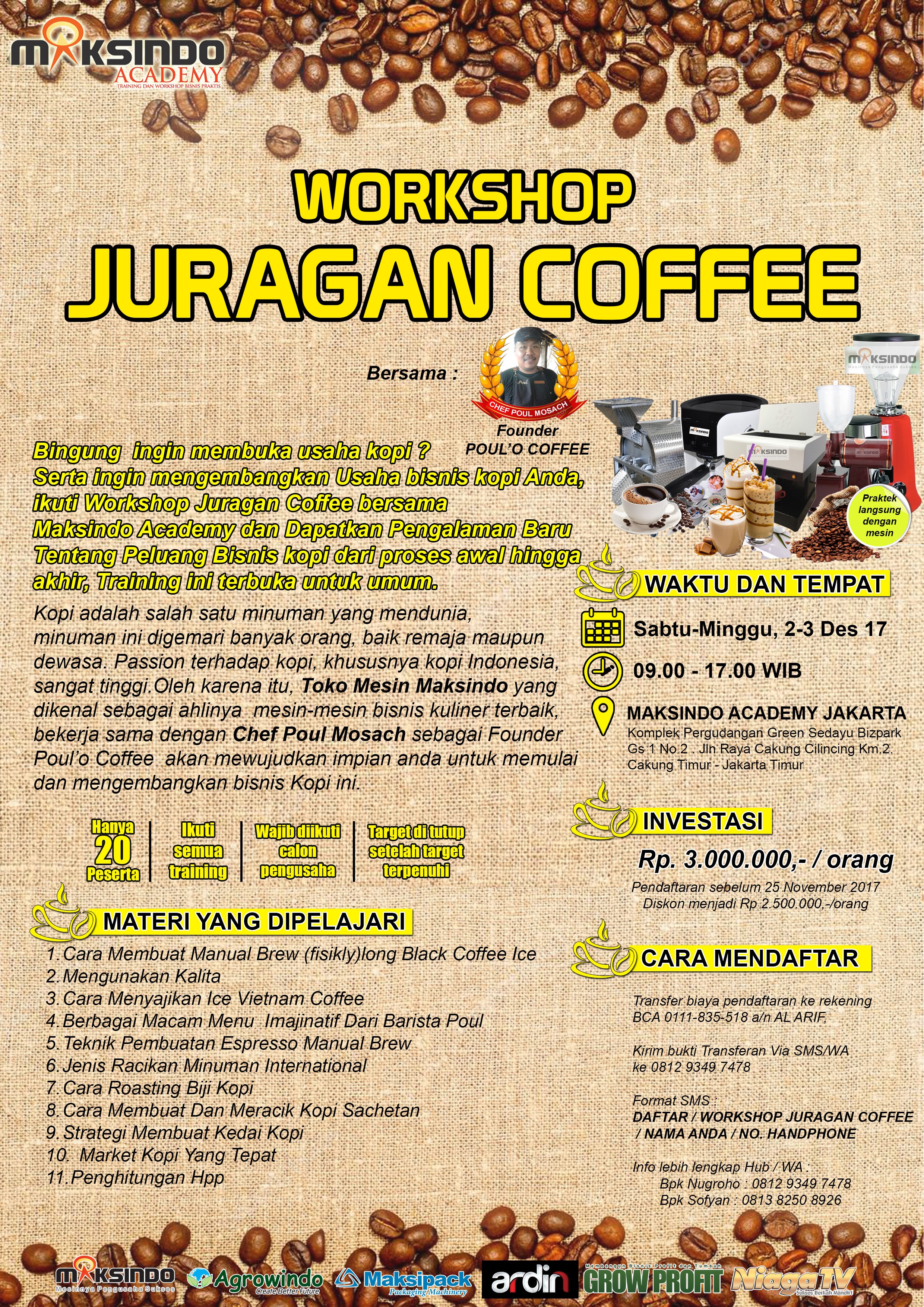 Workshop Juragan Coffee,2-3 Desember 2017