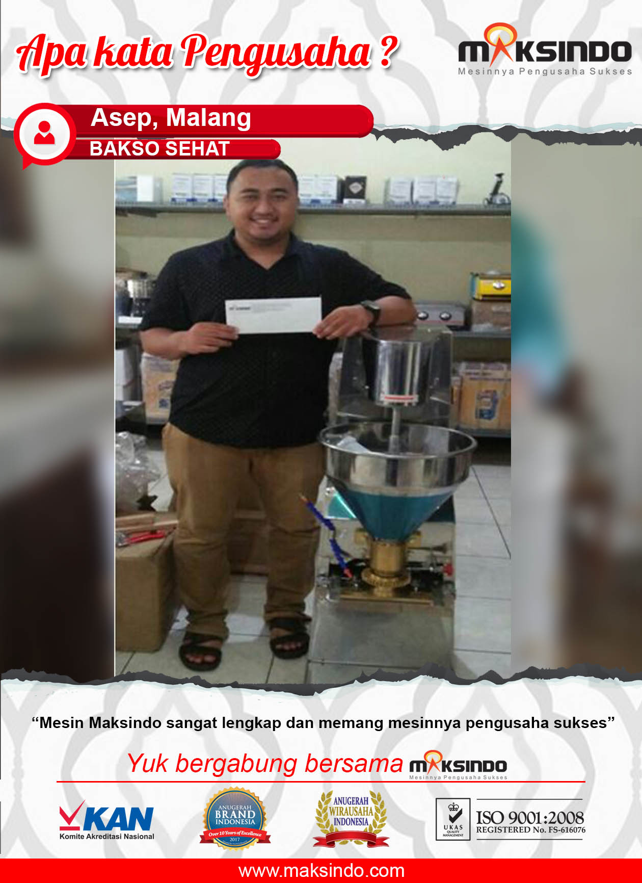 Bakso Sehat : Mesin Maksindo Lengkap