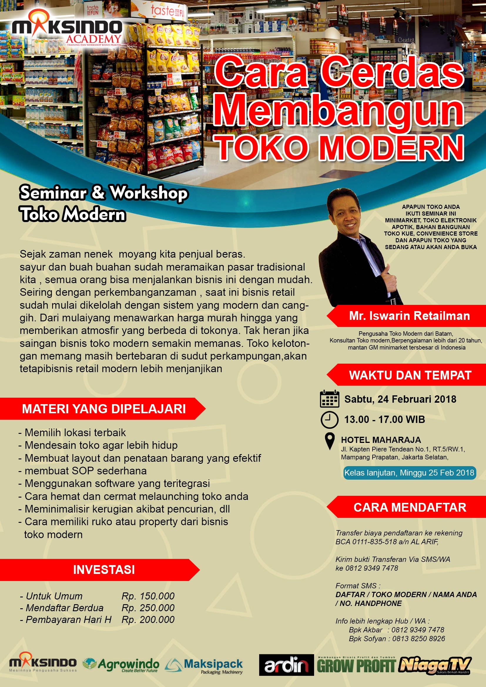 Seminar Cara Cerdas Membangun Toko Modern, 24 Februari 2018