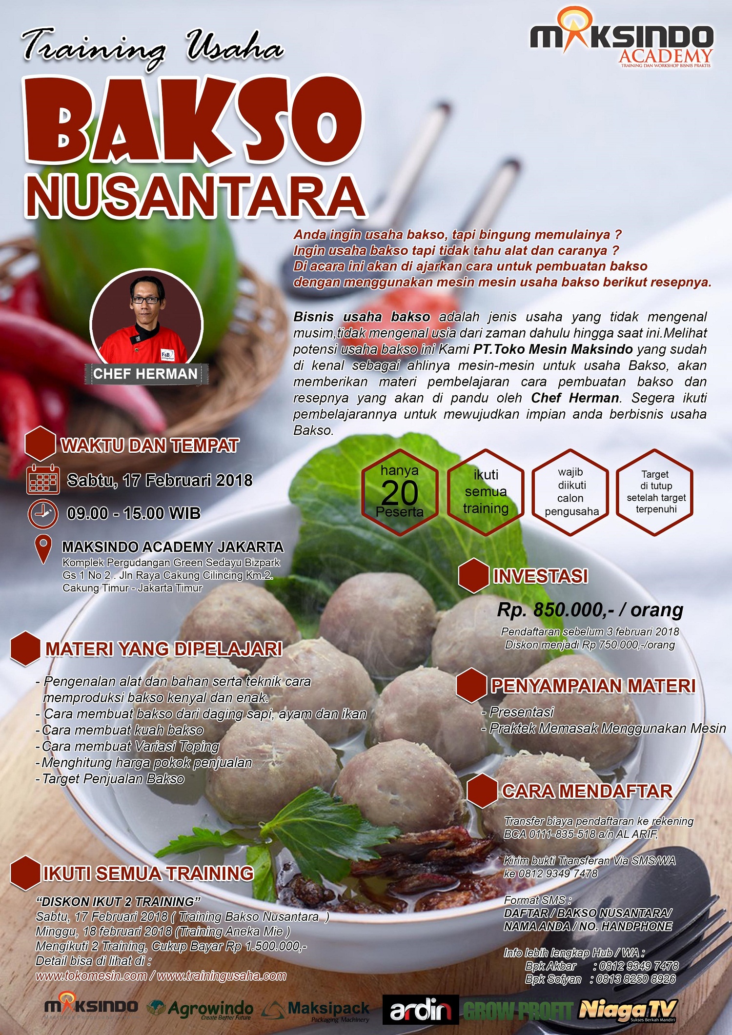 Training Usaha Aneka Bakso dan Toping, 17 Februari 2018