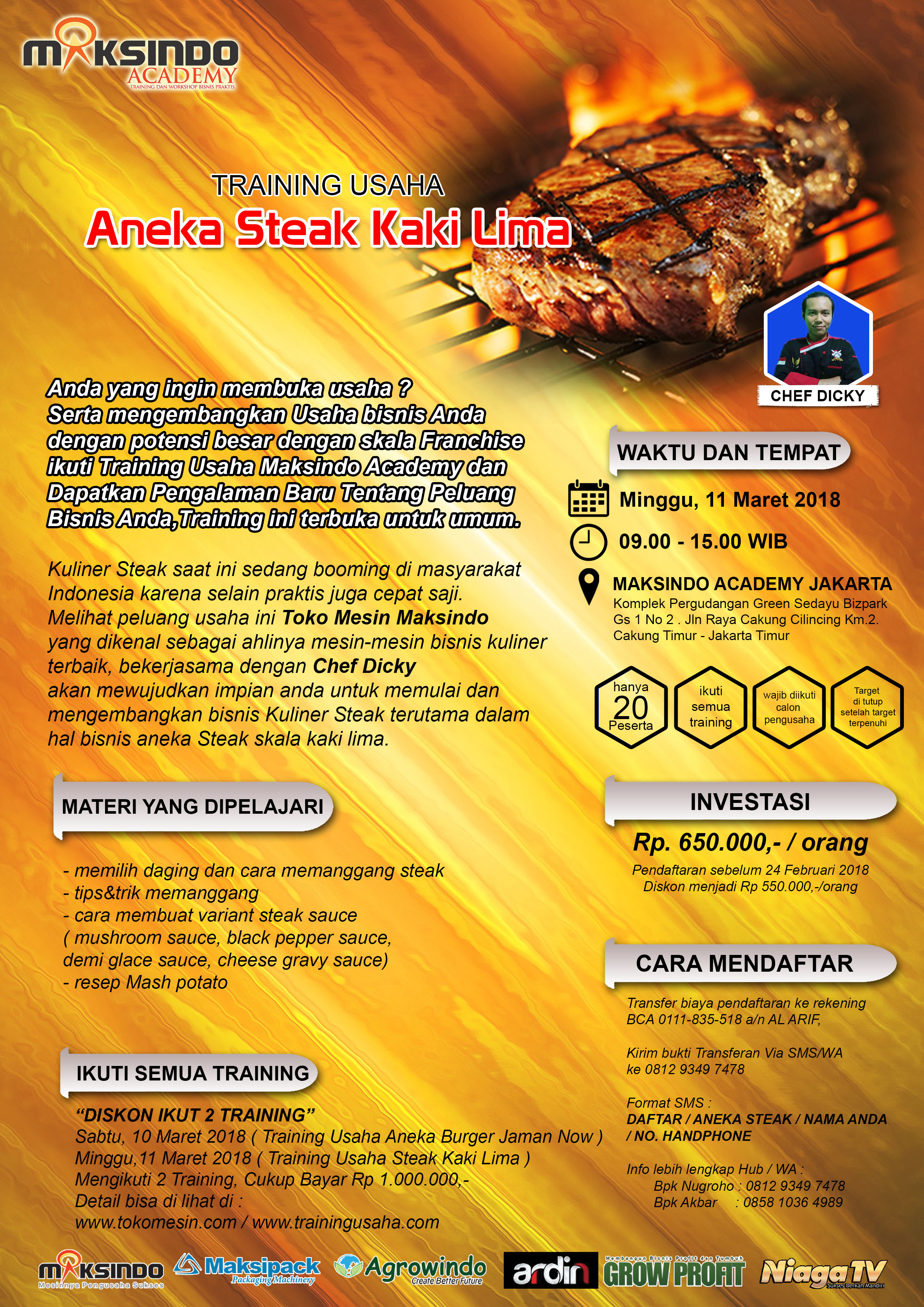 Training Usaha Aneka Steak Kaki Lima, 11 Maret 2018