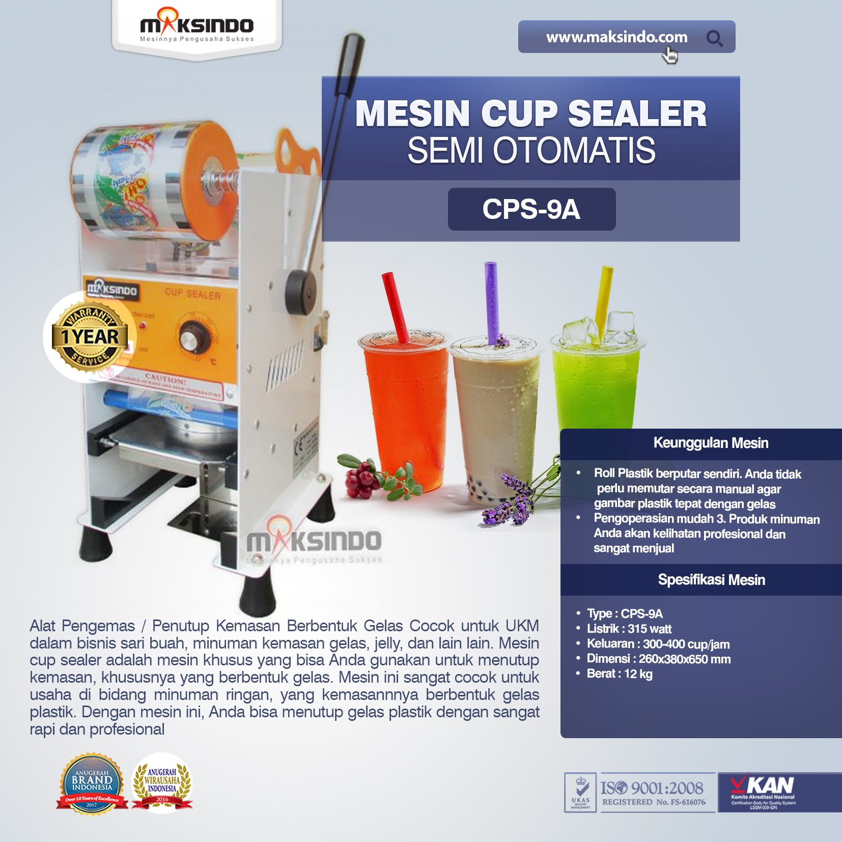 Mesin Cup Sealer SEMI OTOMATIS CPS-9A