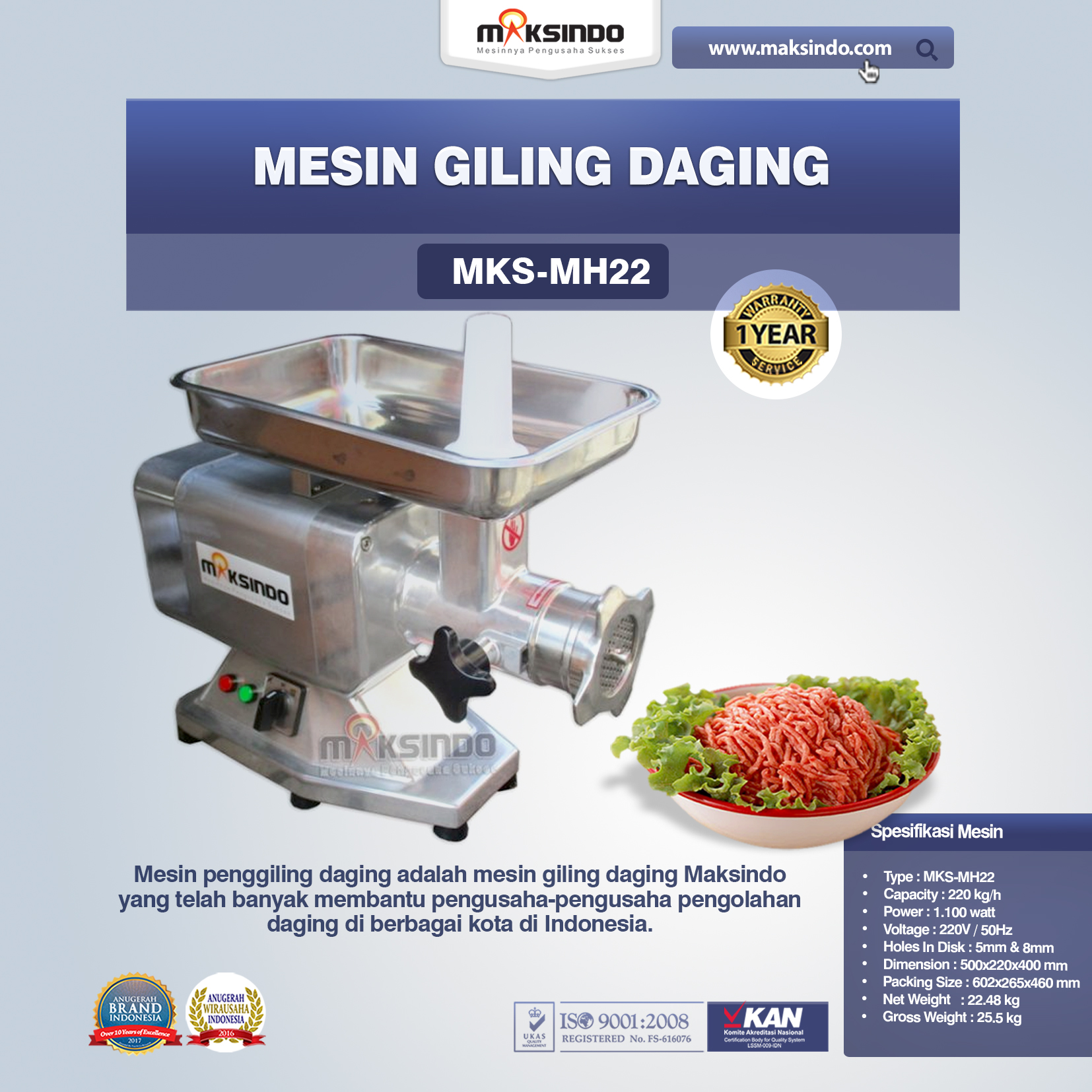 Mesin Giling Daging MKS-MH22