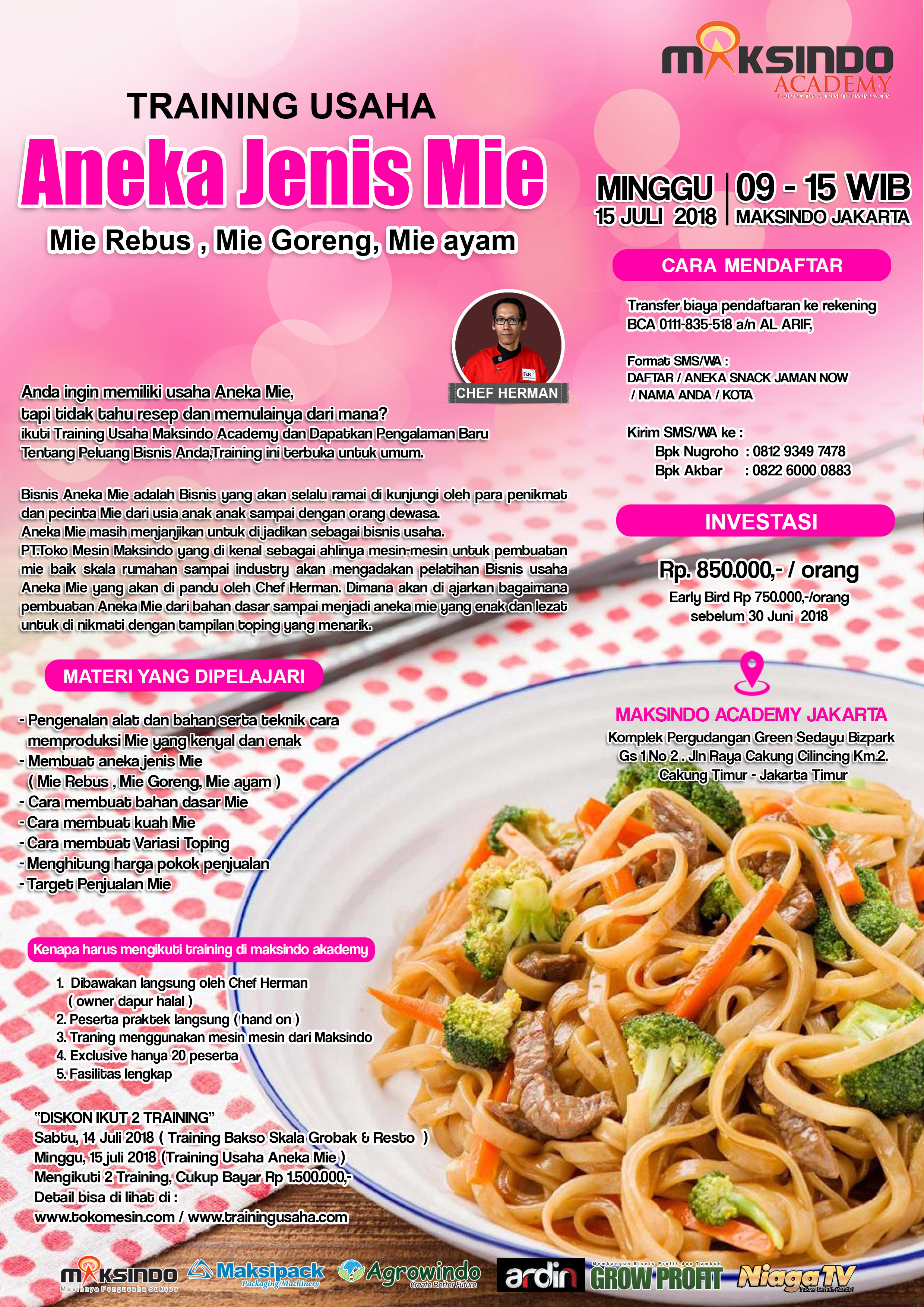 Training Usaha Mie dan Toping, 15 Juli 2018