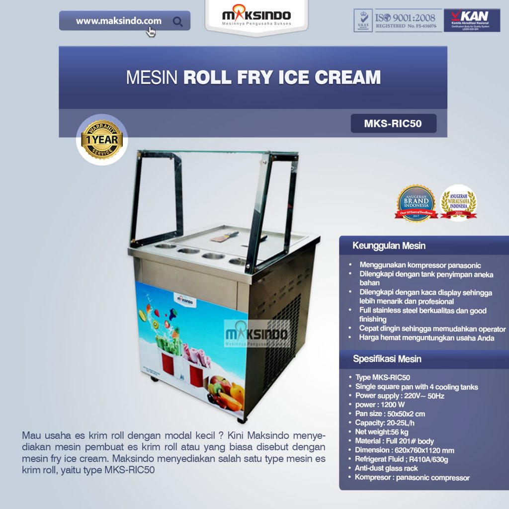 Mesin Roll Fry Ice Cream RIC50