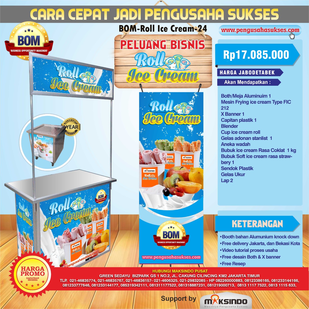 Paket Usaha Roll Ice Cream Progam BOM