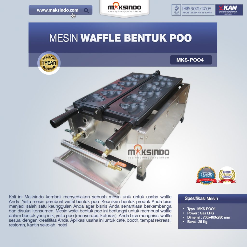 Mesin Waffle Bentuk Poo (MKS-POO4)