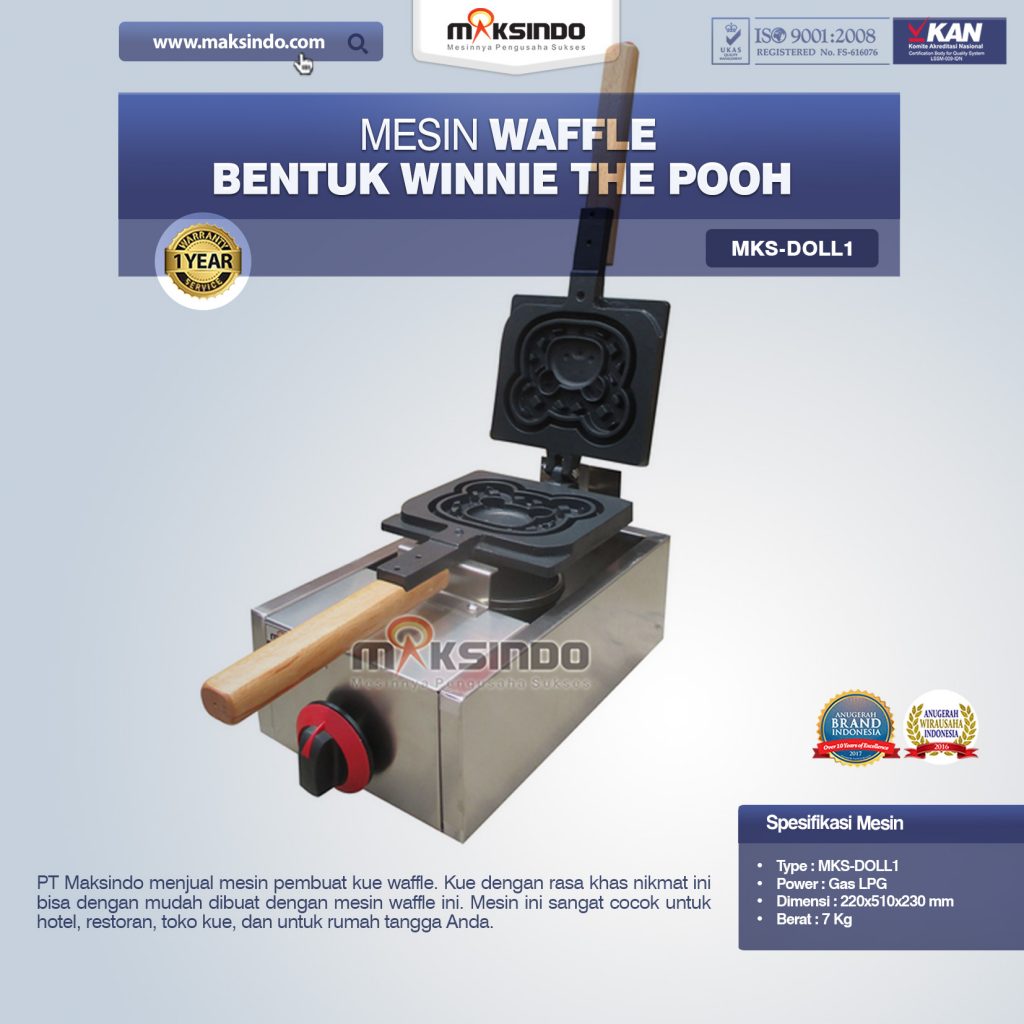 Mesin Waffle Bentuk Winnie The Pooh MKS-DOLL1