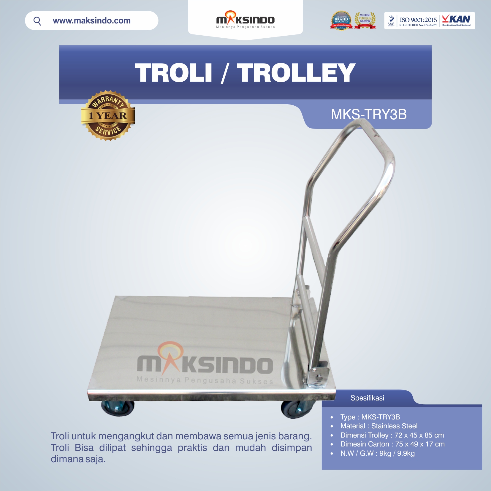Jual Troli/Trolley MKS-TRY3B di Tangerang