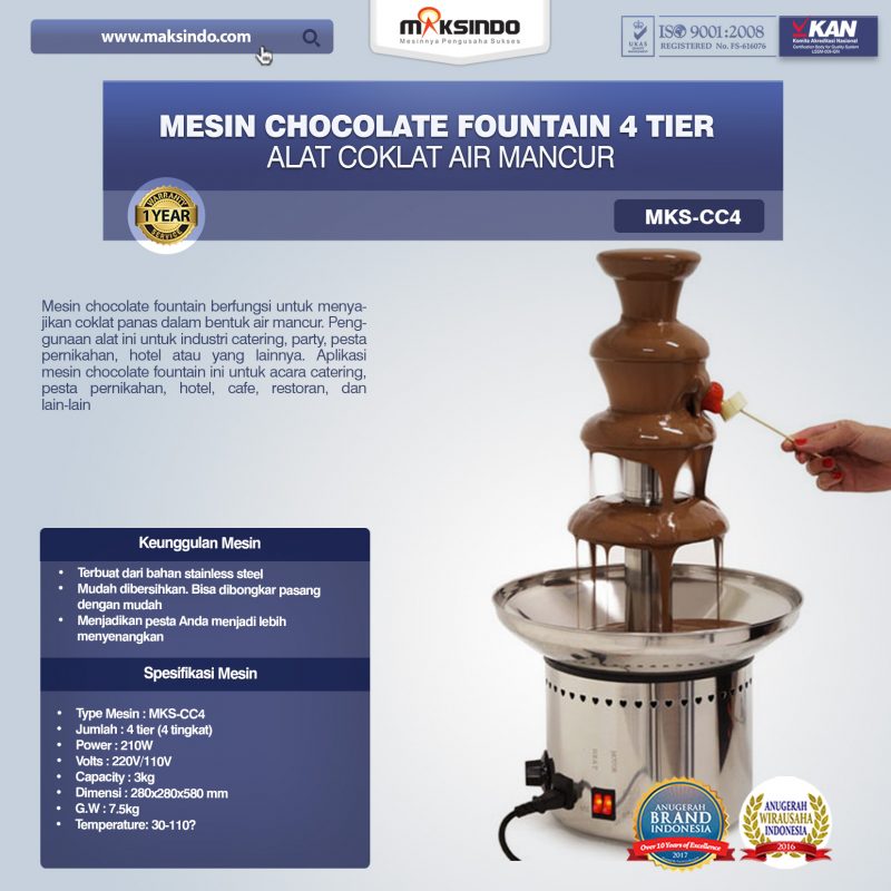 Jual Mesin Chocolate Fountain 4 Tier (MKS-CC4) di Tangerang