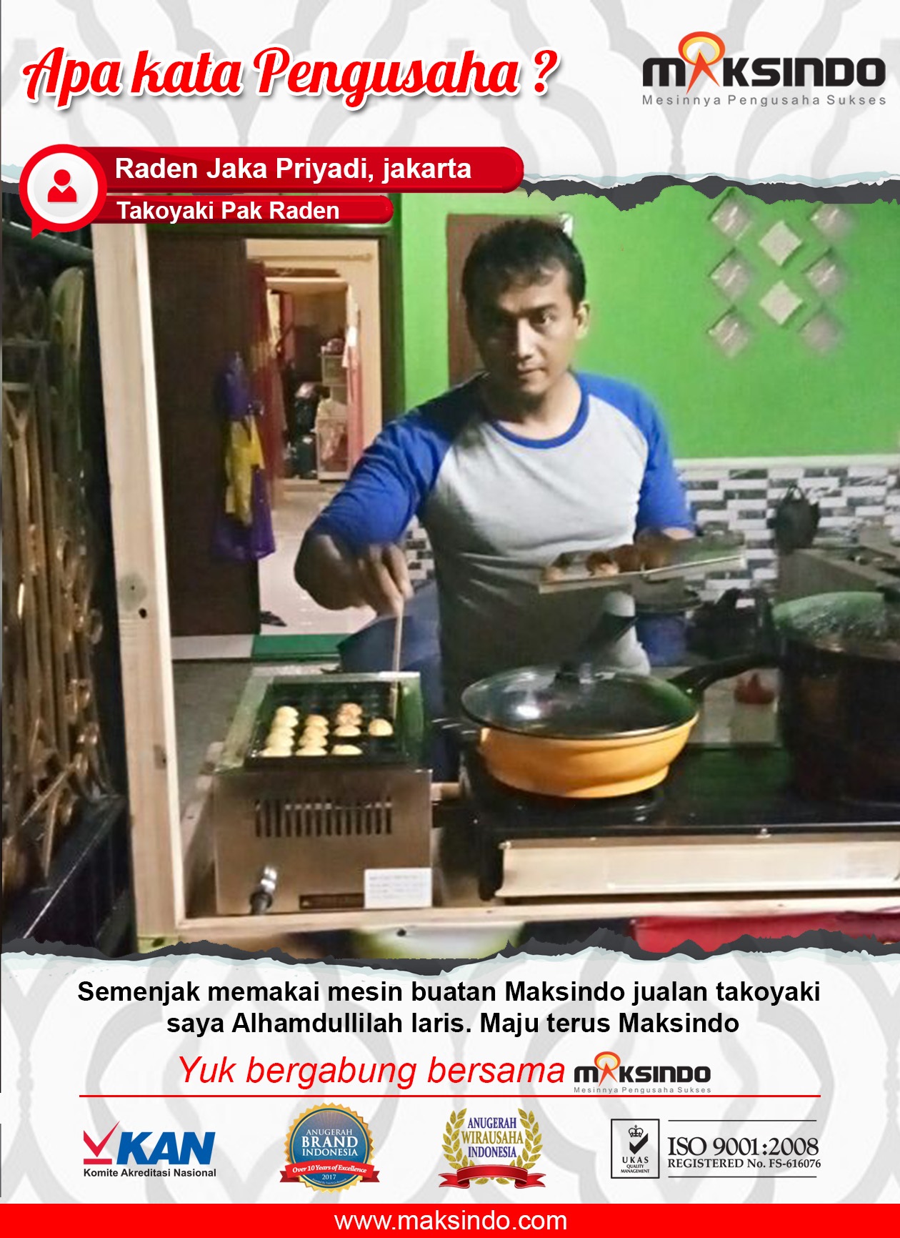 Takoyaki Pak Raden : Berkat Mesin Takoyaki Maksindo Usaha Saya Semakin Laris
