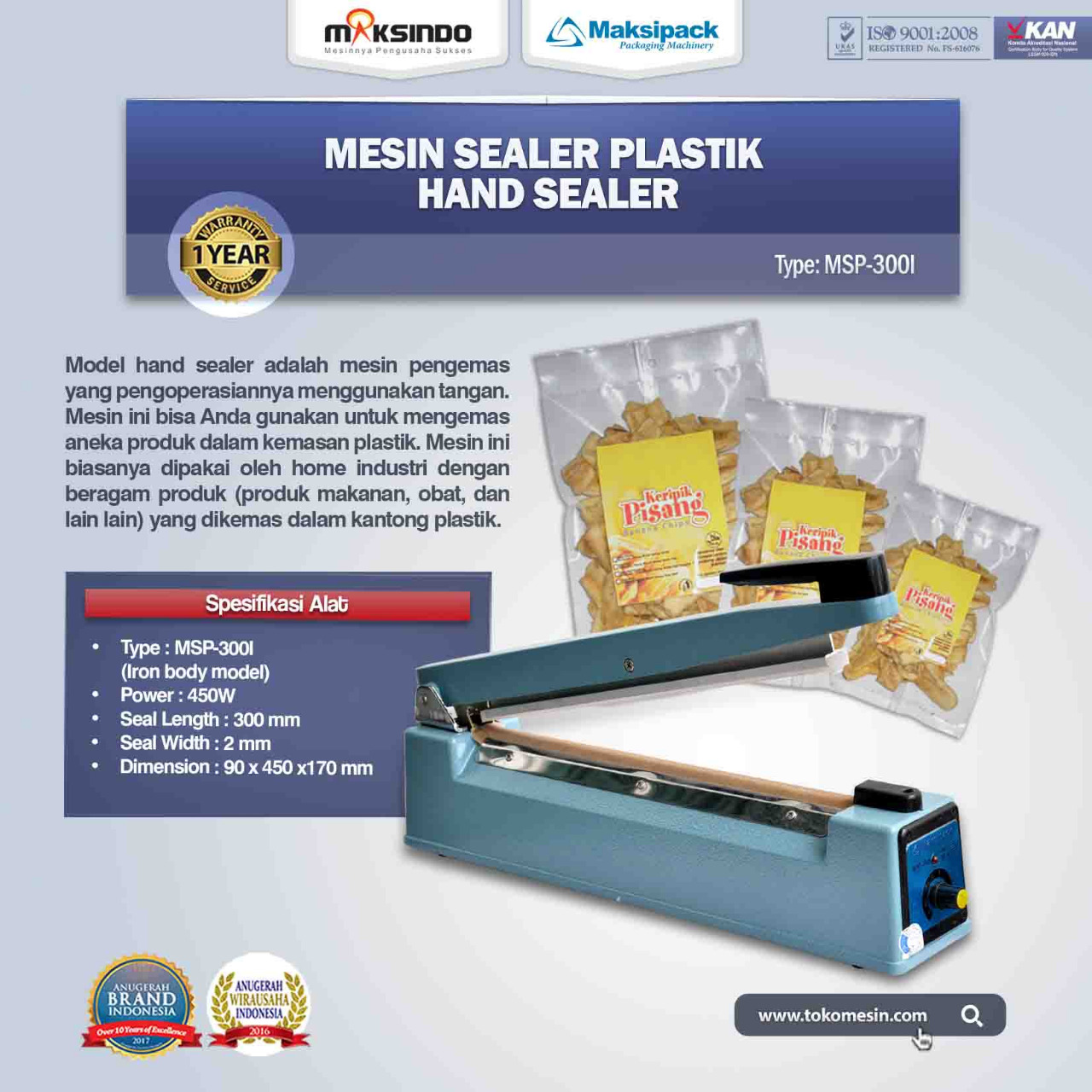 Jual Mesin Hand Sealer MSP-300I di Tangerang