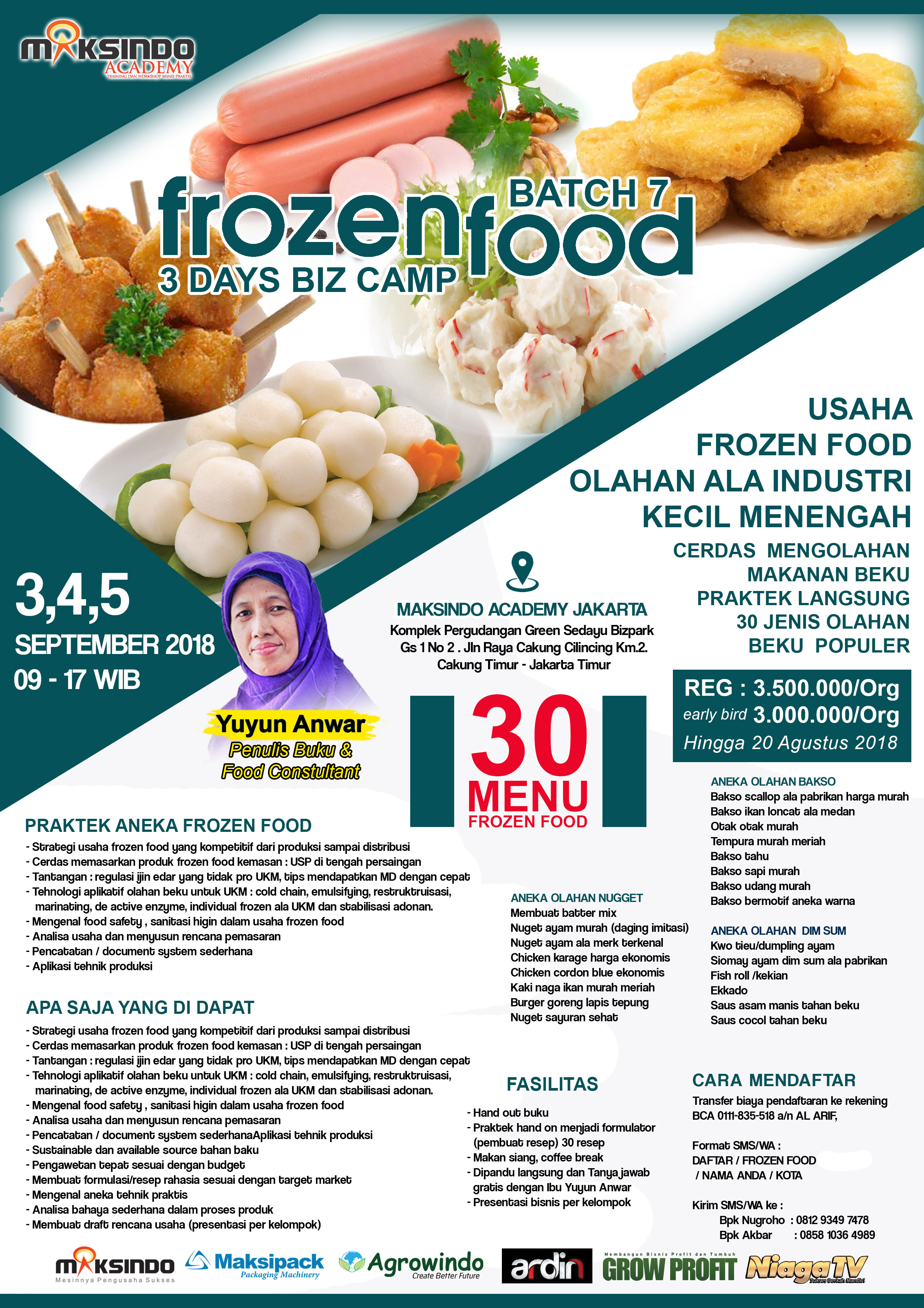 Training Usaha Frozen Food, 3 ,4, 5 September 2018