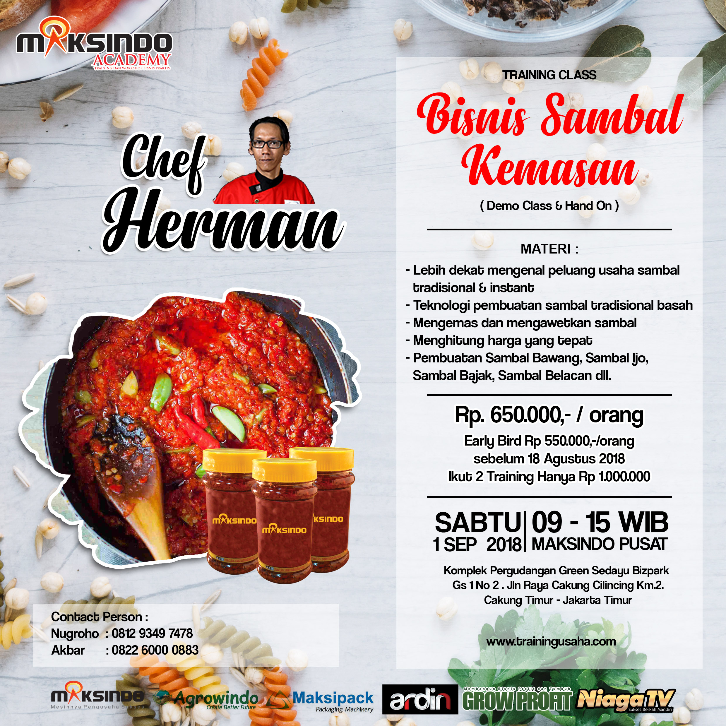 Training Usaha Aneka Sambal Nusantara, 1 Sepetember 2018