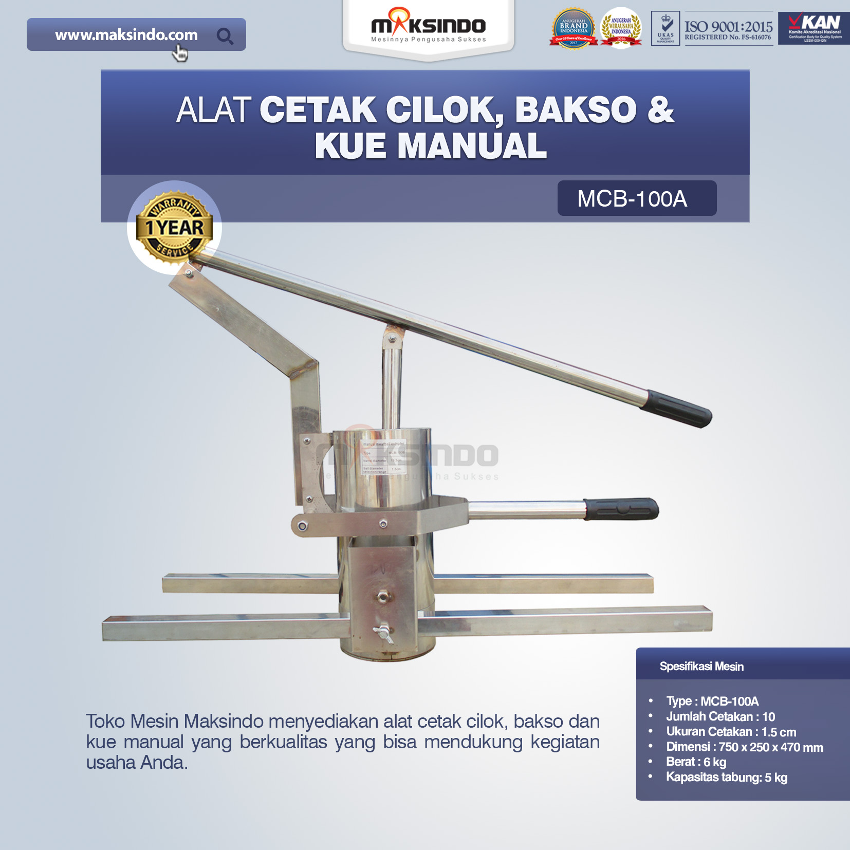 Jual Alat Cetak Cilok, Bakso dan Kue Manual di Tangerang