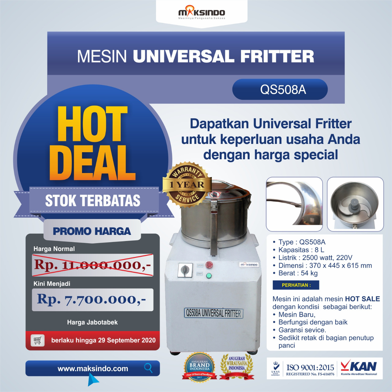 Jual Mesin Universal Fritter QS508A di Tangerang