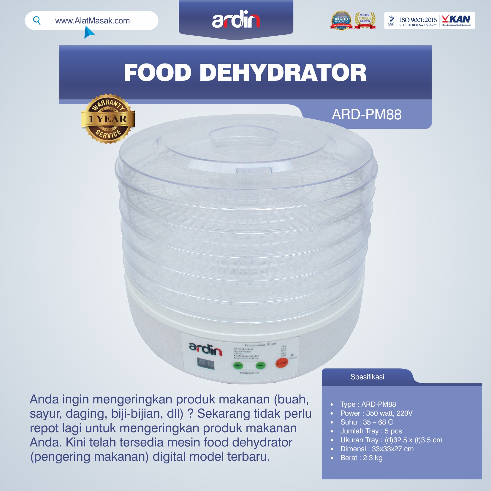 Jual Food Dehydrator ARD-PM88 di Tangerang