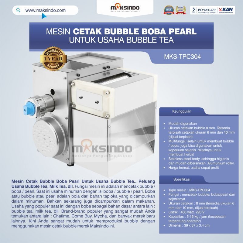 Jual Mesin Cetak Bubble Boba Pearl Untuk Usaha Bubble Tea di Tangerang